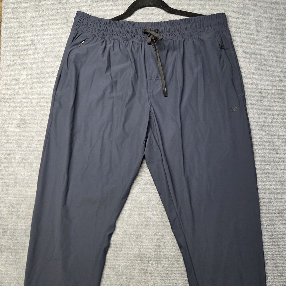 LEG3ND Men's Performance Jogger Pants XL Blue Stretch Athletic Zip Pocket